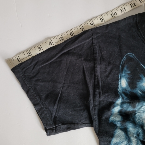 Fruit of the Loom Wolf Graphic Front Mens Black Short Sleeve T-shirt - Picture 5 of 7